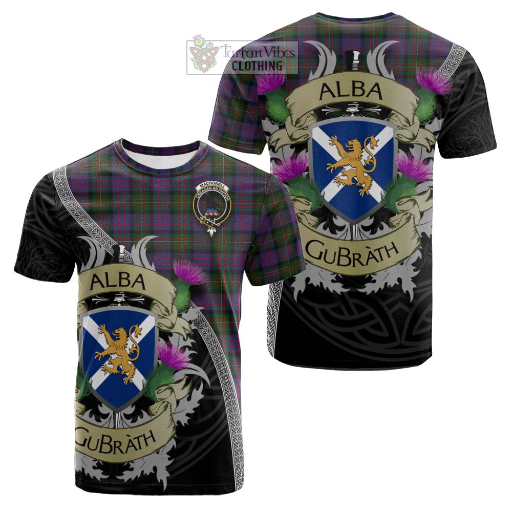 MacDonell (McDonell) Tartan Family Crest Cotton T-shirt Lion Rampant Royal Thistle Shield Celtic Inspired - Tartan Vibes Clothing
