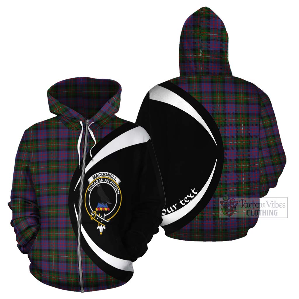 MacDonell (McDonell) Tartan Cotton Hoodie with Family Crest Circle Style - Tartan Vibes Clothing