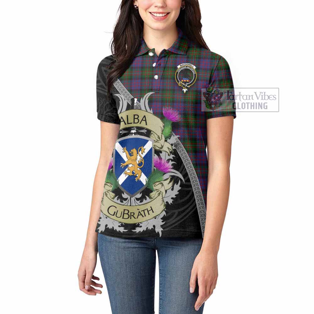 MacDonell (McDonell) Tartan Family Crest Women's Polo Shirt Lion Rampant Royal Thistle Shield Celtic Inspired - Tartan Vibes Clothing