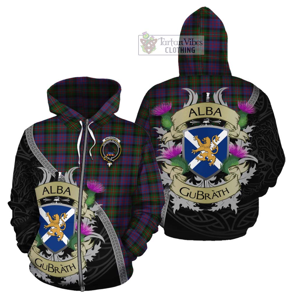 MacDonell (McDonell) Tartan Family Crest Cotton Hoodie Lion Rampant Royal Thistle Shield Celtic Inspired Zip Hoodie - Tartan Vibes Clothing