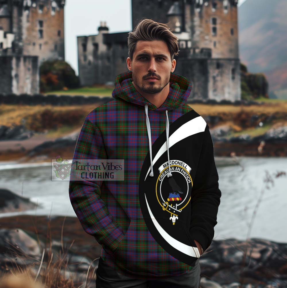 MacDonell (McDonell) Tartan Cotton Hoodie with Family Crest Circle Style - Tartan Vibes Clothing