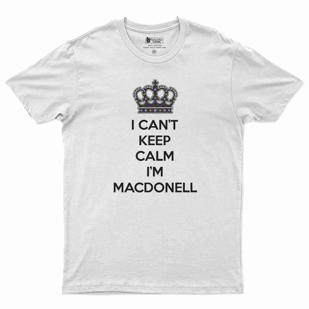 MacDonell (McDonell) Can't Keep Calm Men's T-Shirt White - Tartan Vibes Clothing