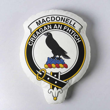 MacDonell (McDonell) Clan Crest Shaped Throw Pillow, Scottish Clan Badge Decorative Pillow