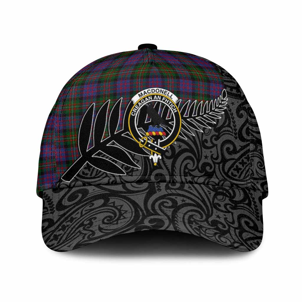 MacDonell (McDonell) Crest Tartan Classic Cap with New Zealand Silver Fern Half Style