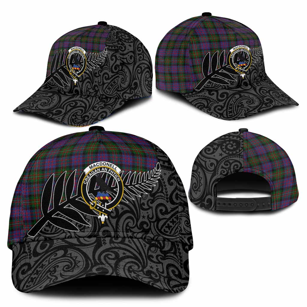 MacDonell (McDonell) Crest Tartan Classic Cap with New Zealand Silver Fern Half Style
