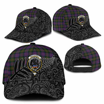MacDonell (McDonell) Crest Tartan Classic Cap with New Zealand Silver Fern Half Style