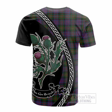 MacDonell (McDonell) Family Crest Tartan Cotton T-shirt Alba Thistle Inspired