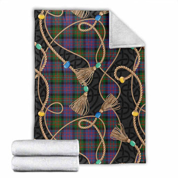 MacDonell (McDonell) Scottish Tartan Twisted Ropes Stylized Blanket X-Large 59 x 79 inches 150 x 200 cm - Tartan Vibes Clothing