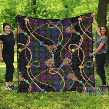 MacDonell (McDonell) Scottish Tartan Twisted Ropes Stylized Premium Quilt - Tartan Vibes Clothing