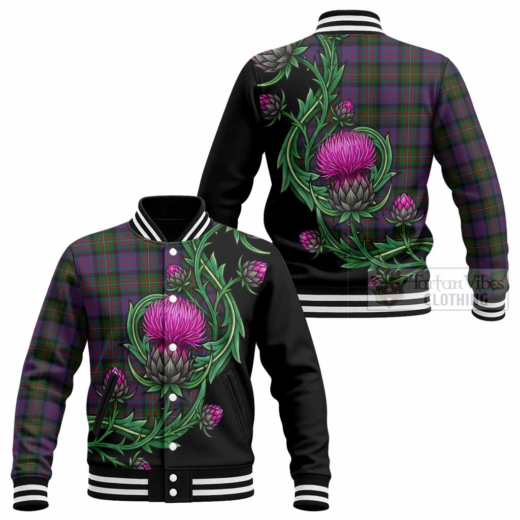 MacDonell (McDonell) Tartan Baseball Jacket Resilient Scottish Thistle - Tartan Vibes Clothing