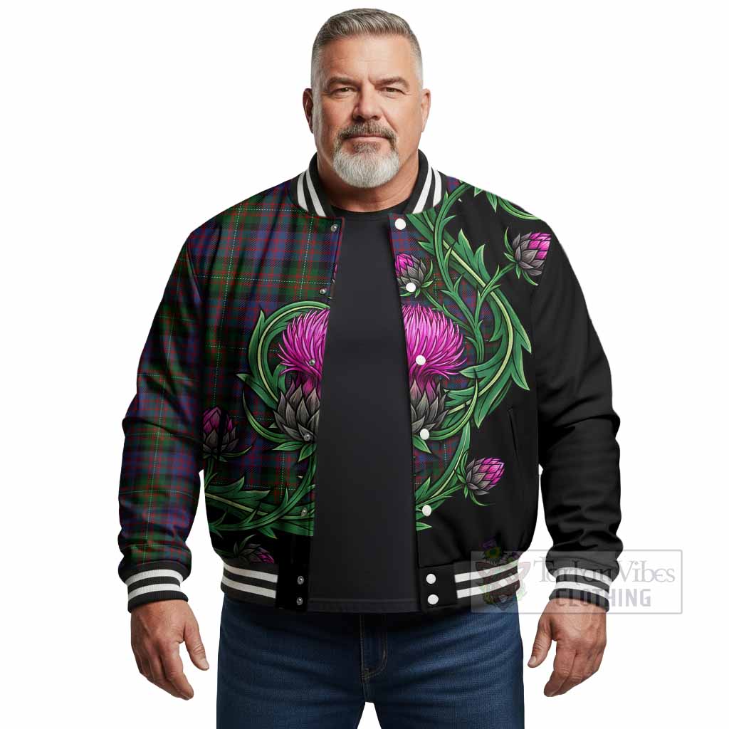 MacDonell (McDonell) Tartan Baseball Jacket Resilient Scottish Thistle - Tartan Vibes Clothing