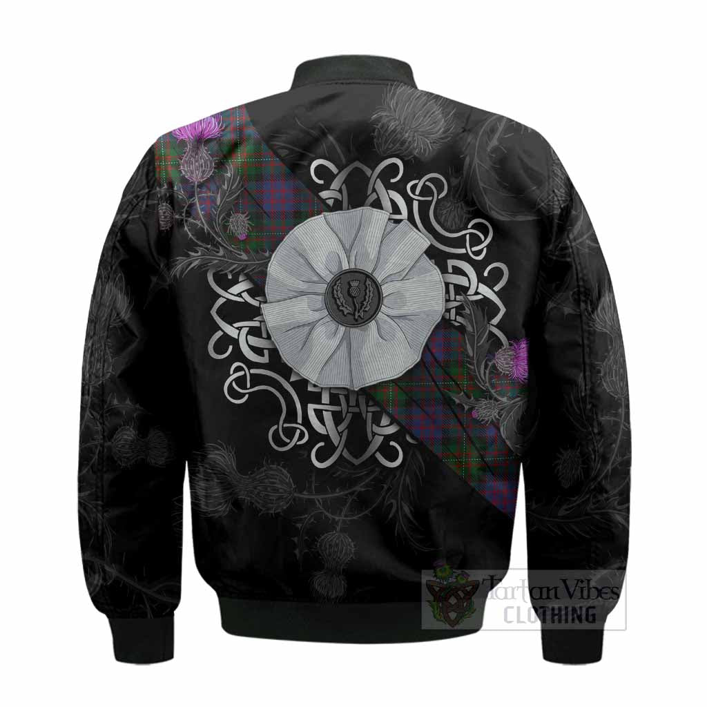 MacDonell (McDonell) Tartan Bomber Jacket Jacobite White Rose - Tartan Vibes Clothing