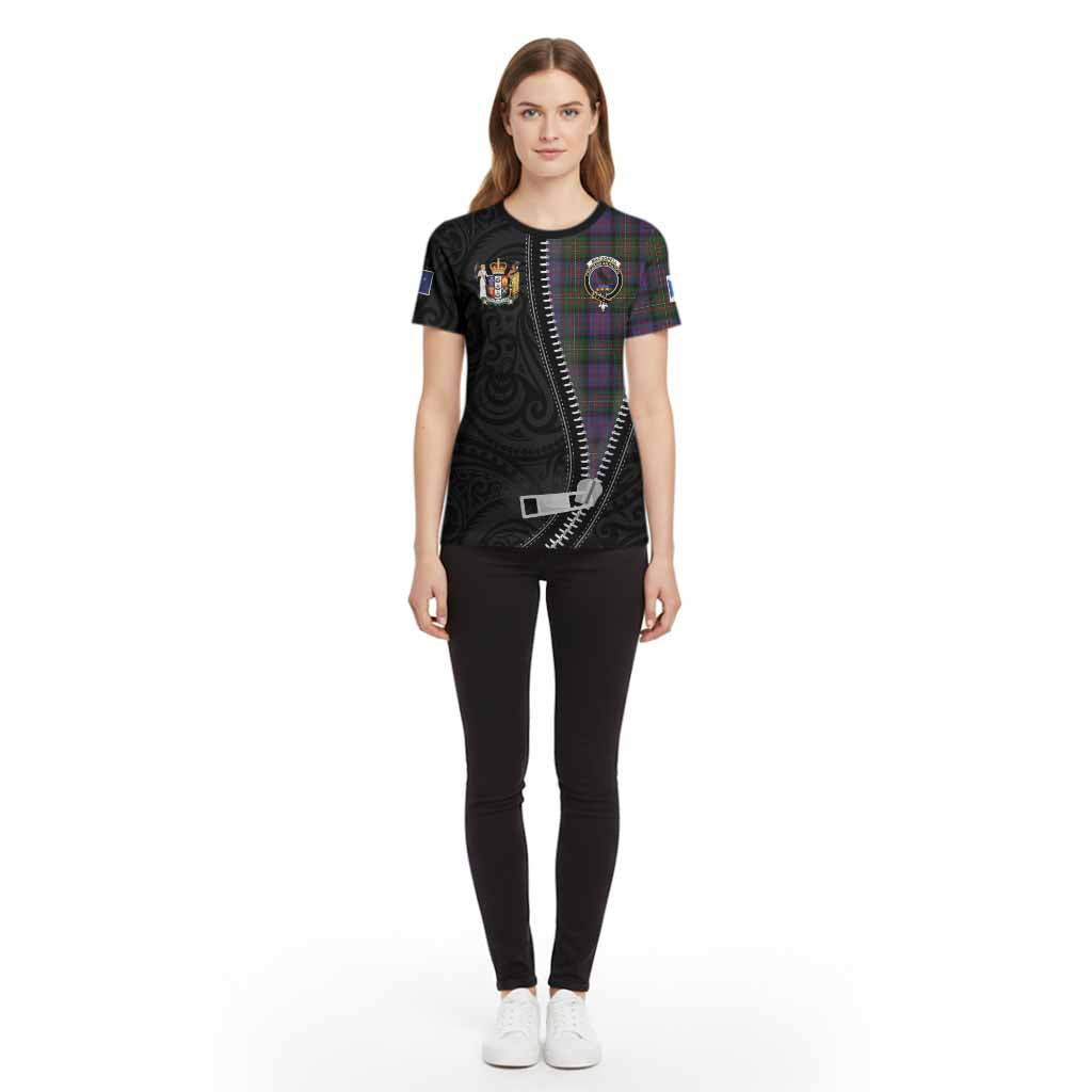 MacDonell (McDonell) Tartan Cotton T-shirt New Zealand Pattern Unique Zipper Stylized