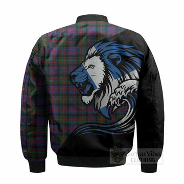 MacDonell (McDonell) Tartan Crest Bomber Jacket Scottish Golden Lions Wave Flow