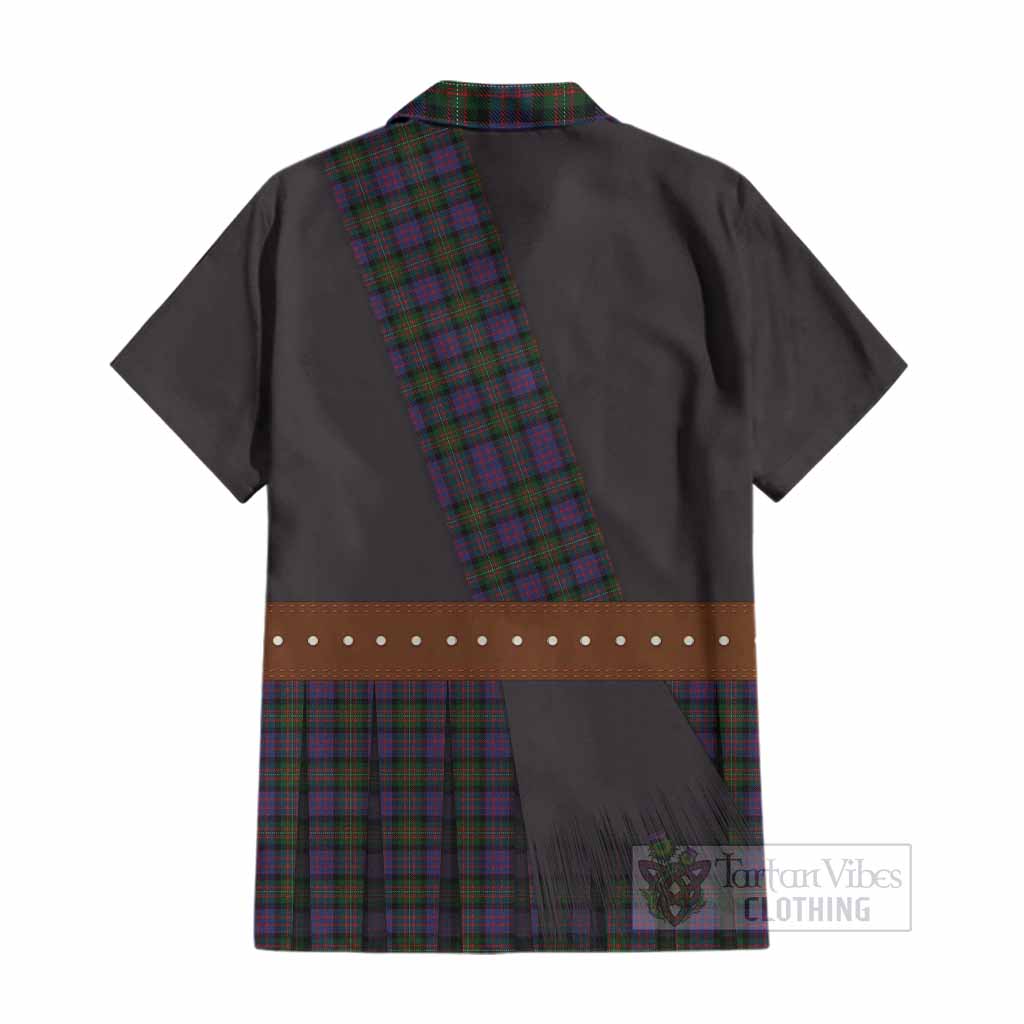 MacDonell (McDonell) Tartan Crest Cotton Hawaiian Shirt Kilt Costume Style