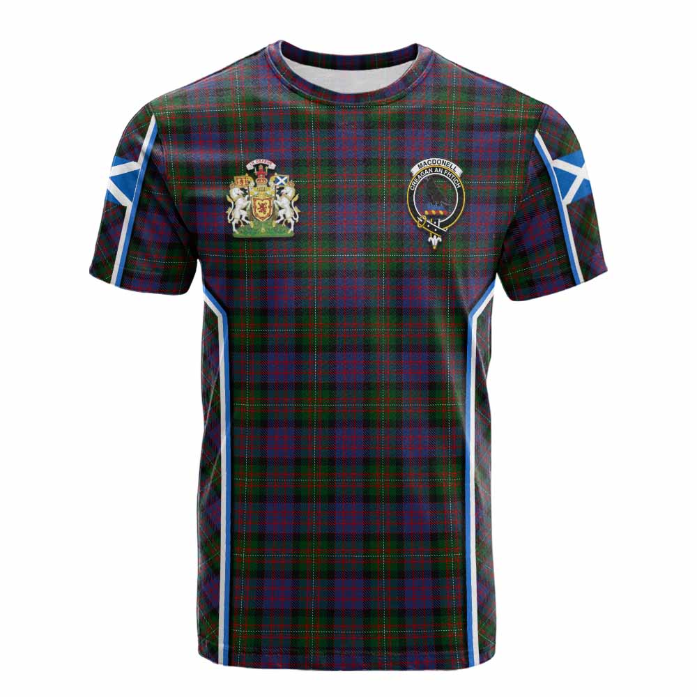 MacDonell (McDonell) Tartan Crest Cotton T-shirt Scotland Coat of Arm Flag Style - Tartan Vibes Clothing