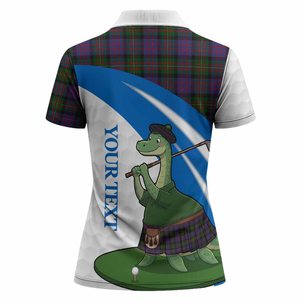 MacDonell (McDonell) Tartan Crest Golf Nessie Women Polo Shirt Loch Ness Monster Sporty Style