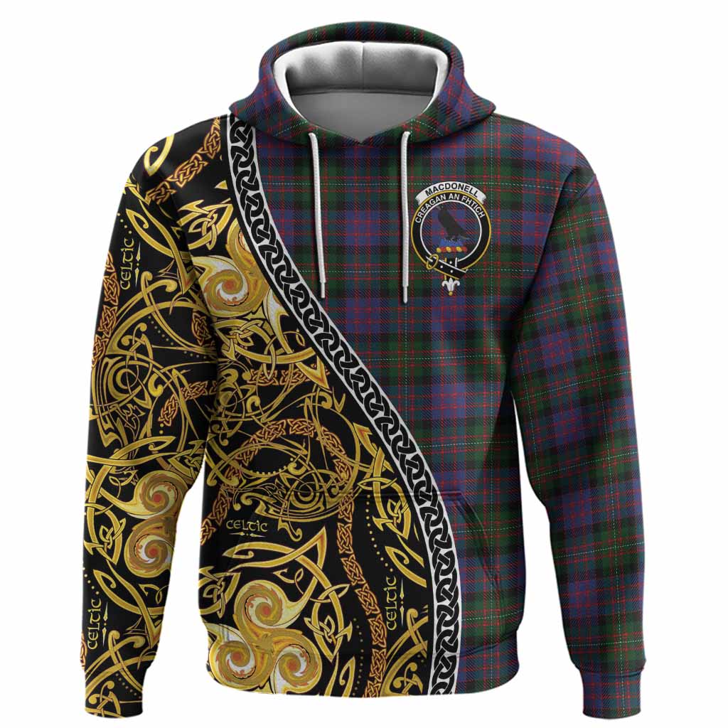 MacDonell (McDonell) Tartan Crest Hoodie Celtic Knot and Triple Trickle Spiral Symbols