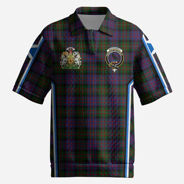 MacDonell (McDonell) Tartan Crest Men’s Polo Sweater Top Scotland Coat of Arm Flag Style