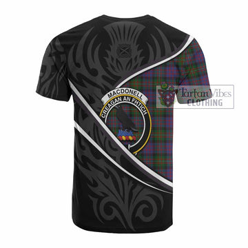 MacDonell (McDonell) Tartan Family Crest Cotton T-shirt Celtic Scottish Thistle Floral