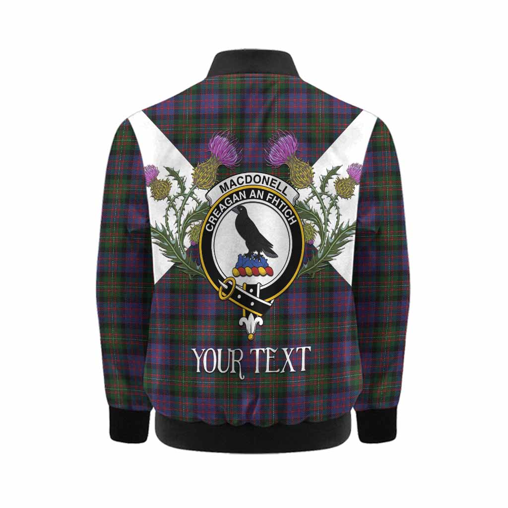 MacDonell (McDonell) Tartan Family Crest Kid Bomber Jacket Scottish Burns Night Thistle Floral