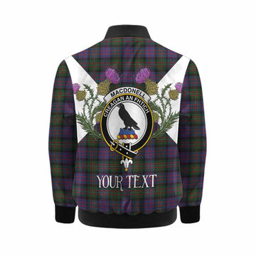 MacDonell (McDonell) Tartan Family Crest Kid Bomber Jacket Scottish Burns Night Thistle Floral