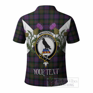 MacDonell (McDonell) Tartan Family Crest Polo Shirt Scottish Burns Night Thistle Floral