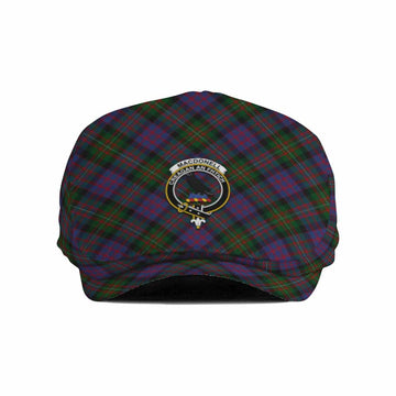 MacDonell (McDonell) Tartan Flat Cap, Jeff Cap Cross Style with Family Crest