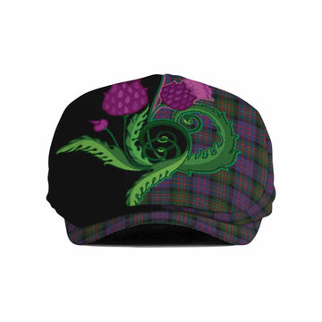 MacDonell (McDonell) Tartan Flat Cap, Jeff Cap Traditional Scottish Thistle