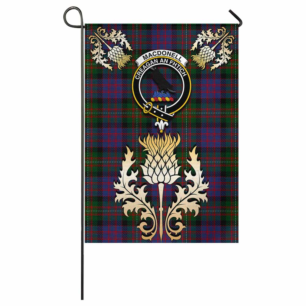 MacDonell (McDonell) Tartan Garden Flag with Golden Regal Scottish Thistle Emblem - Tartan Vibes Clothing