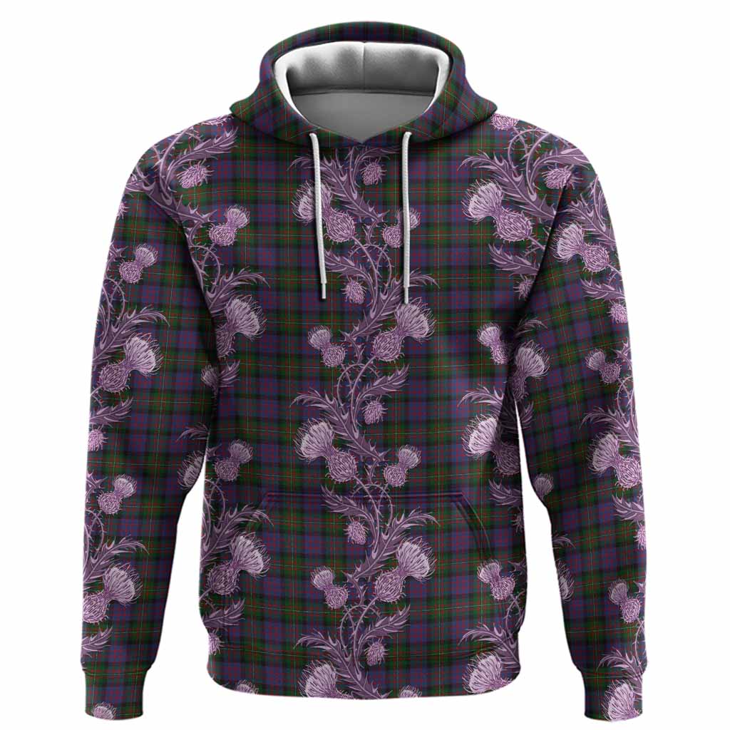 MacDonell (McDonell) Tartan Hoodie Seamless Scottish Thistle Flowers