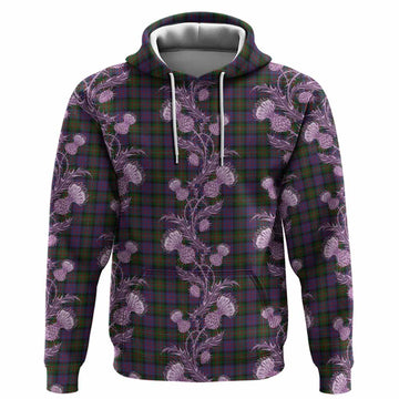 MacDonell (McDonell) Tartan Hoodie Seamless Scottish Thistle Flowers
