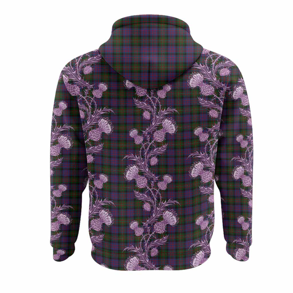 MacDonell (McDonell) Tartan Hoodie Seamless Scottish Thistle Flowers