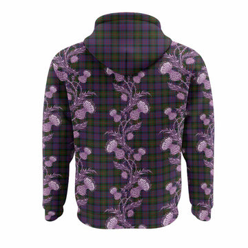 MacDonell (McDonell) Tartan Hoodie Seamless Scottish Thistle Flowers