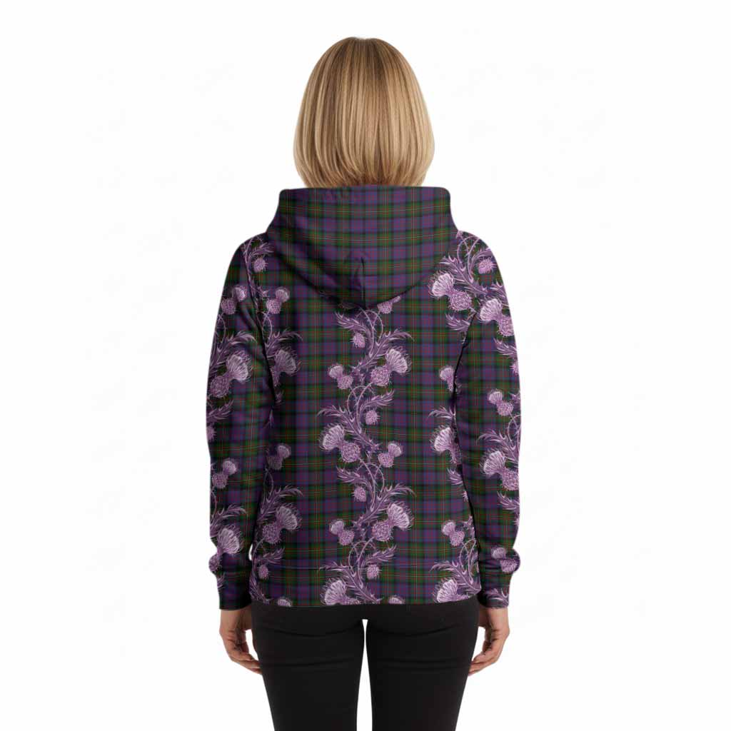 MacDonell (McDonell) Tartan Hoodie Seamless Scottish Thistle Flowers