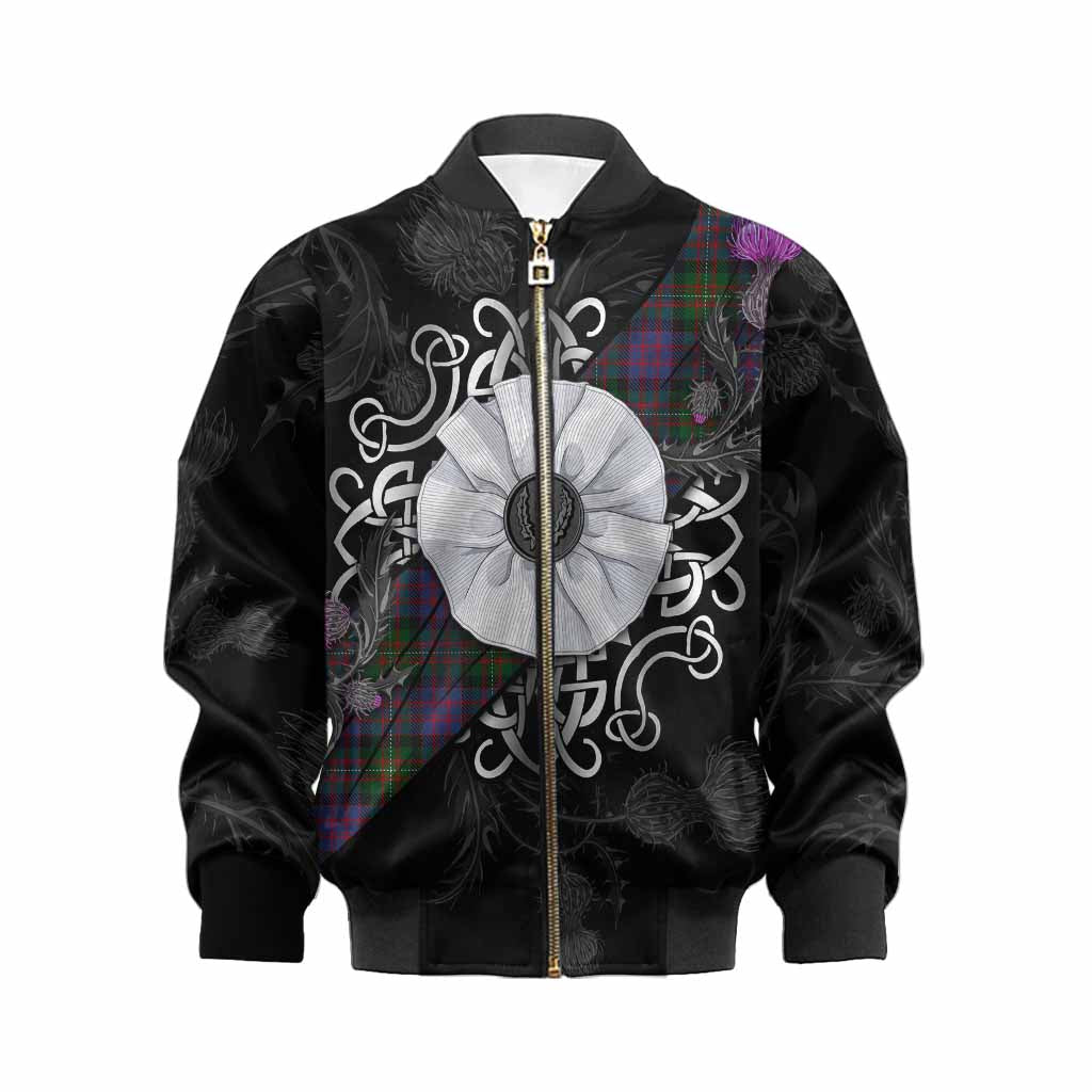 MacDonell (McDonell) Tartan Kid Bomber Jacket Jacobite White Rose Kid XS - Tartan Vibes Clothing