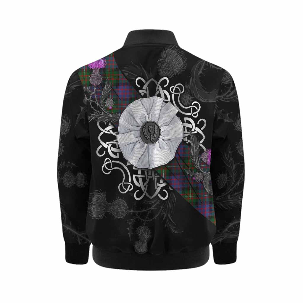 MacDonell (McDonell) Tartan Kid Bomber Jacket Jacobite White Rose Kid - Tartan Vibes Clothing