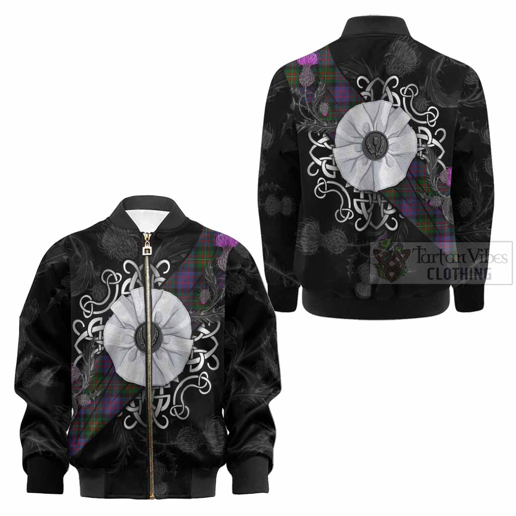 MacDonell (McDonell) Tartan Kid Bomber Jacket Jacobite White Rose - Tartan Vibes Clothing