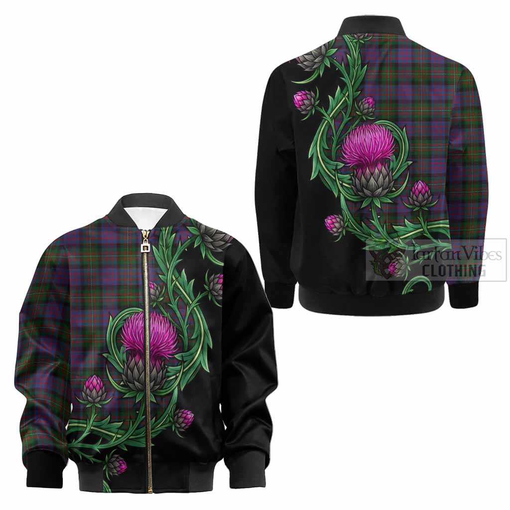 MacDonell (McDonell) Tartan Kid Bomber Jacket Resilient Scottish Thistle - Tartan Vibes Clothing