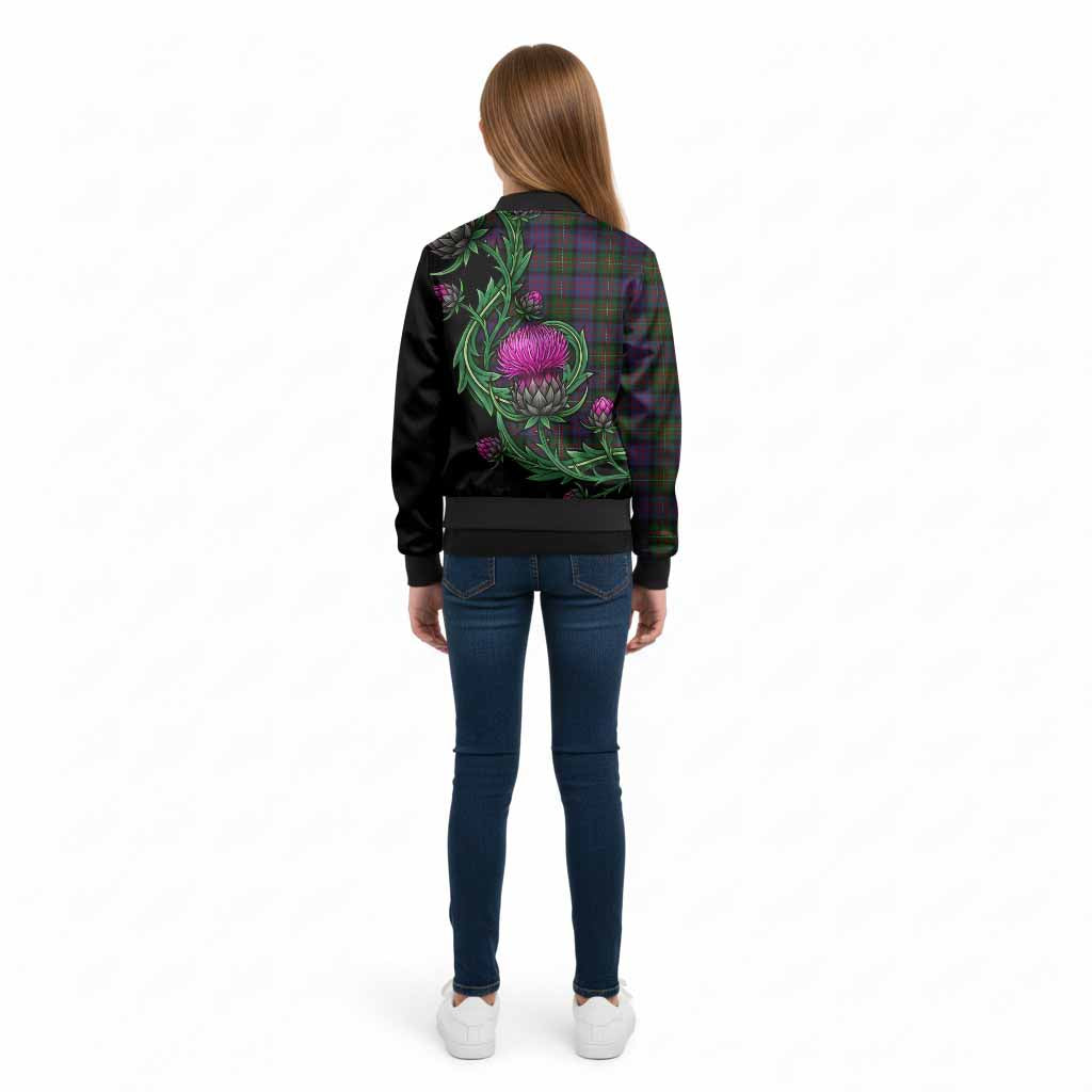 MacDonell (McDonell) Tartan Kid Bomber Jacket Resilient Scottish Thistle - Tartan Vibes Clothing