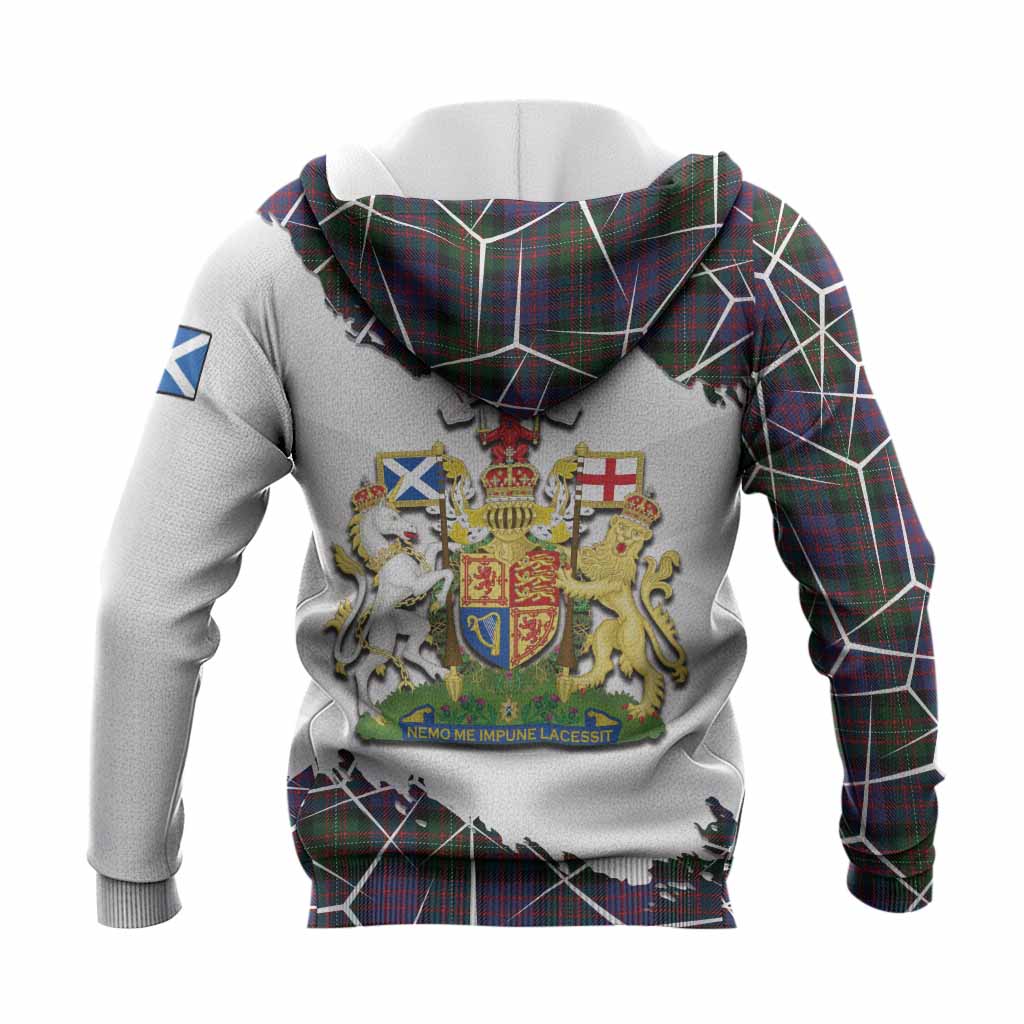 MacDonell (McDonell) Tartan Knitted Hoodie with Family Crest and Lion Rampant Grunge Style