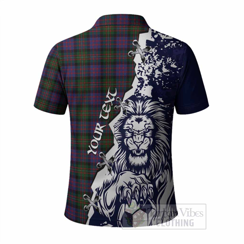 MacDonell (McDonell) Tartan Scottish Polo Shirt Angry Lion With Soccer Ball Style
