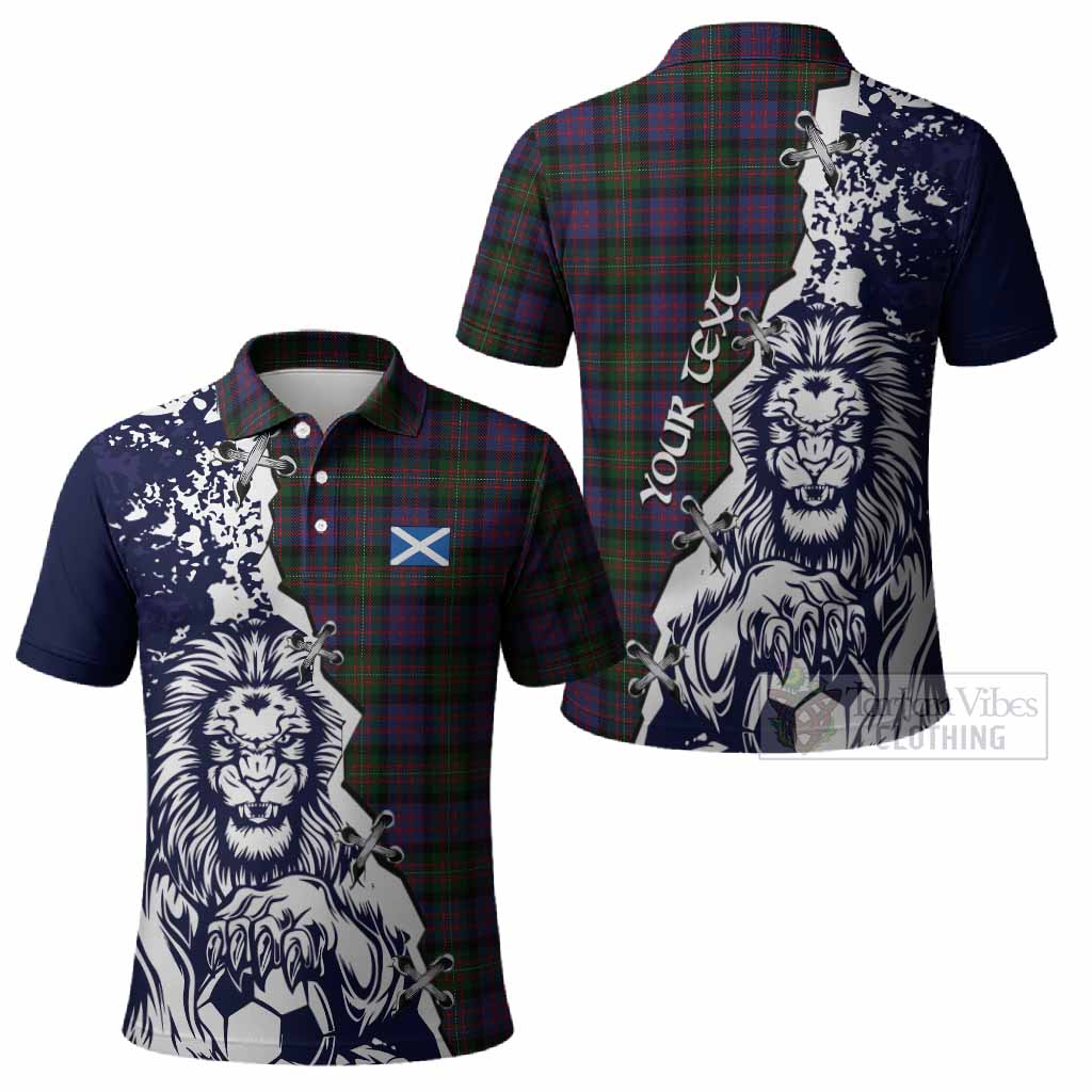 MacDonell (McDonell) Tartan Scottish Polo Shirt Angry Lion With Soccer Ball Style