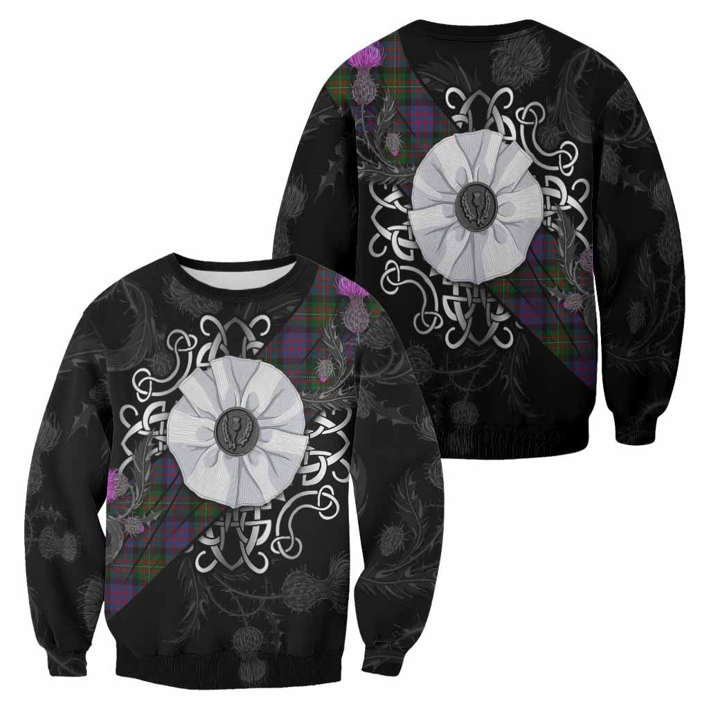 MacDonell (McDonell) Tartan Sweatshirt Jacobite White Rose - Tartan Vibes Clothing
