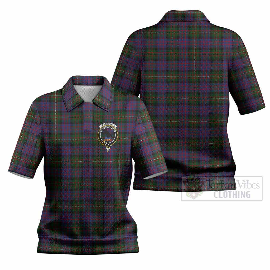 MacDonell (McDonell) Tartan Women’s Polo Sweater Top with Family Crest