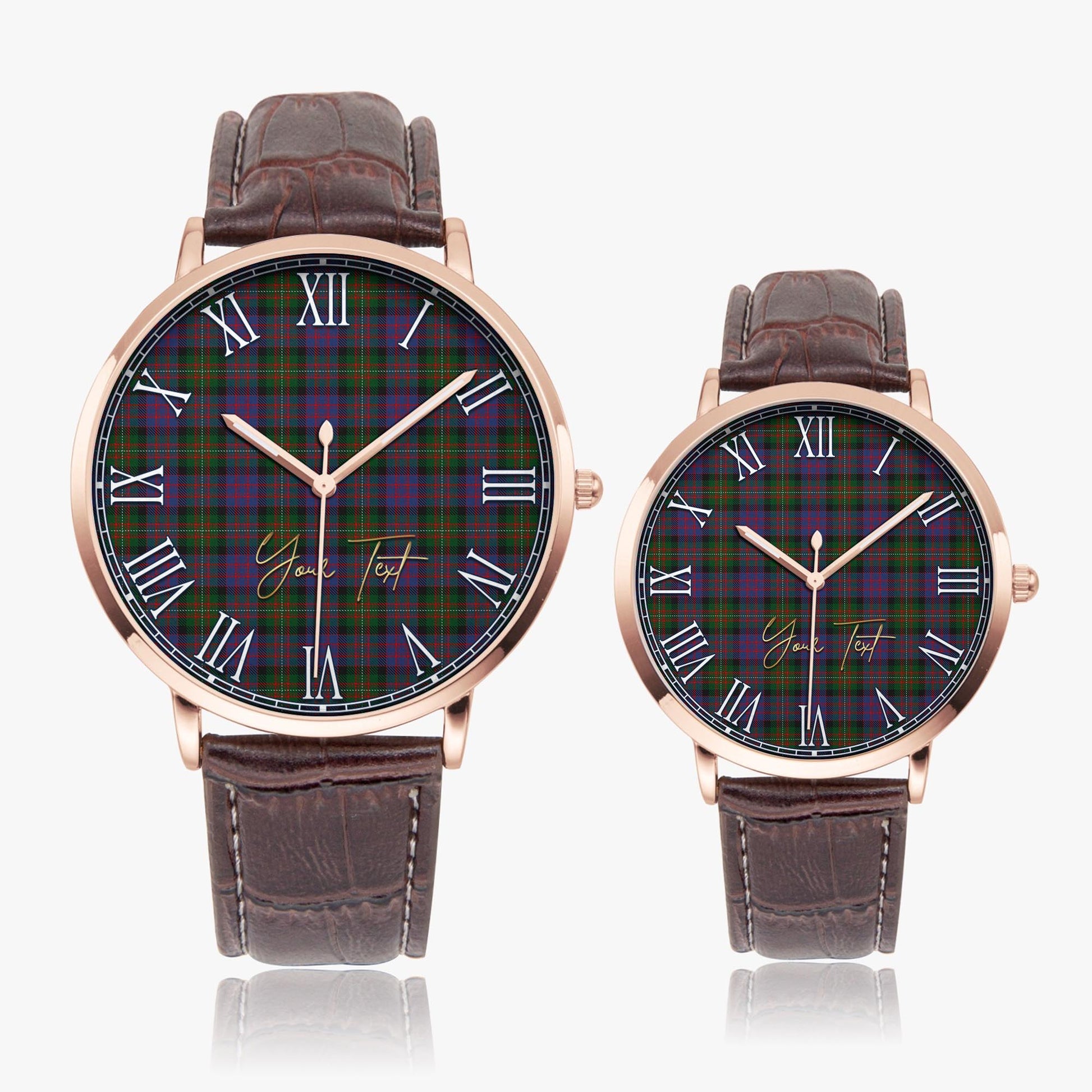 MacDonell (McDonell) Tartan Personalized Your Text Leather Trap Quartz Watch - Tartan Vibes Clothing