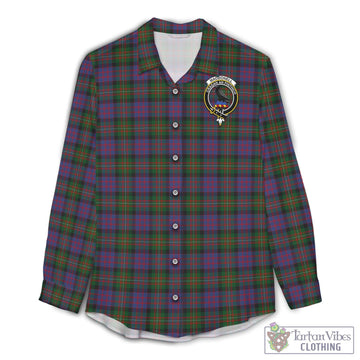 MacDonell (McDonell) Tartan Women's Casual Shirt with Family Crest Female - Tartan Vibes Clothing
