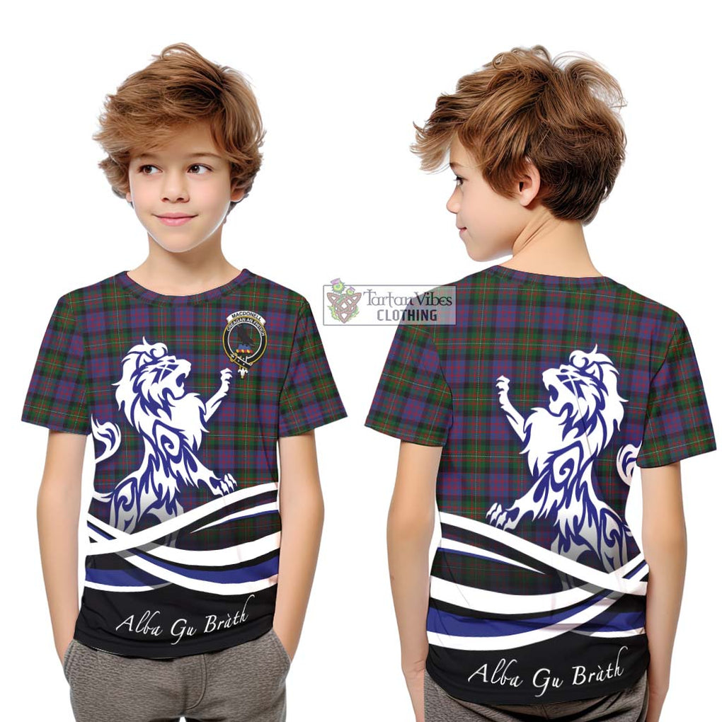 MacDonell (McDonell) Tartan Kid T-Shirt with Alba Gu Brath Regal Lion Emblem Youth XL Size14 - Tartan Vibes Clothing
