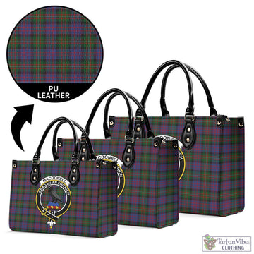 MacDonell (McDonell) Tartan Luxury Leather Handbags with Family Crest L - Tartan Vibes Clothing