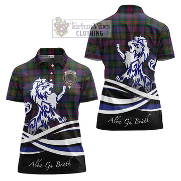 MacDonell (McDonell) Tartan Women's Polo Shirt with Alba Gu Brath Regal Lion Emblem Women - Tartan Vibes Clothing